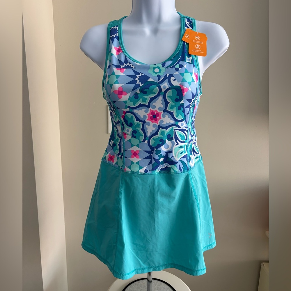 Gymboree Blue and Pink Geometric Tank Top